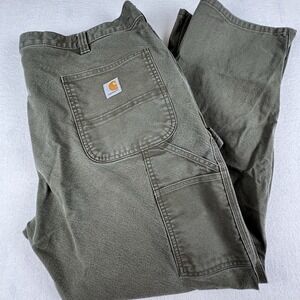 Vintage Carhartt Pants Men's 42x30 Green Duck Utility Workwear Dungaree‎